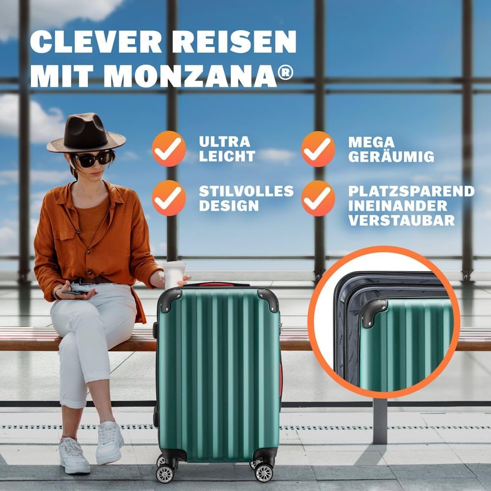 Thumbnail 1 de Monzana Kofferset Hartschalen M-L-XL 3tlg Grün