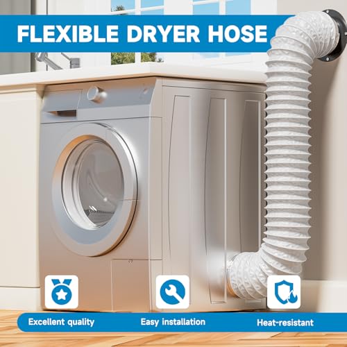 Thumbnail 2 de Hon&Guan 150mm Aluminium PVC Flexible Ventilation Ducting (5m) for Extractor Fans and More