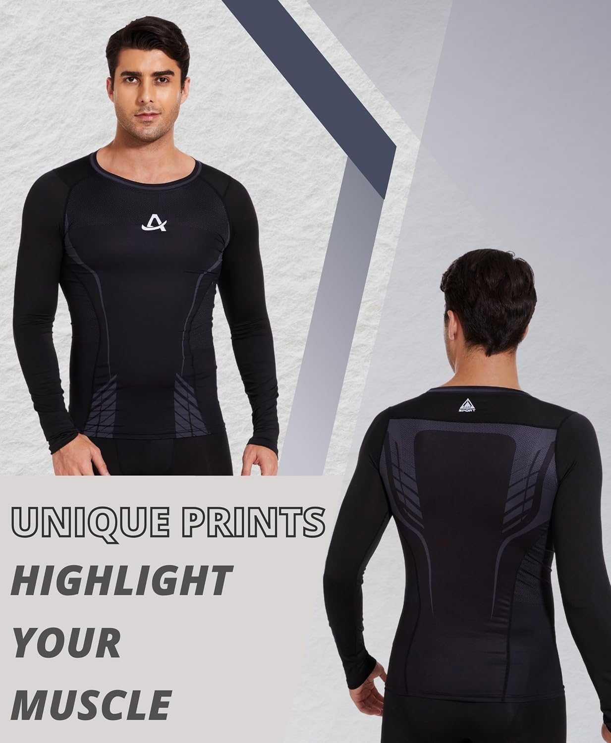 Detalle 2 de AMZSPORT Maglia Compressione Uomo Manica Lunga
