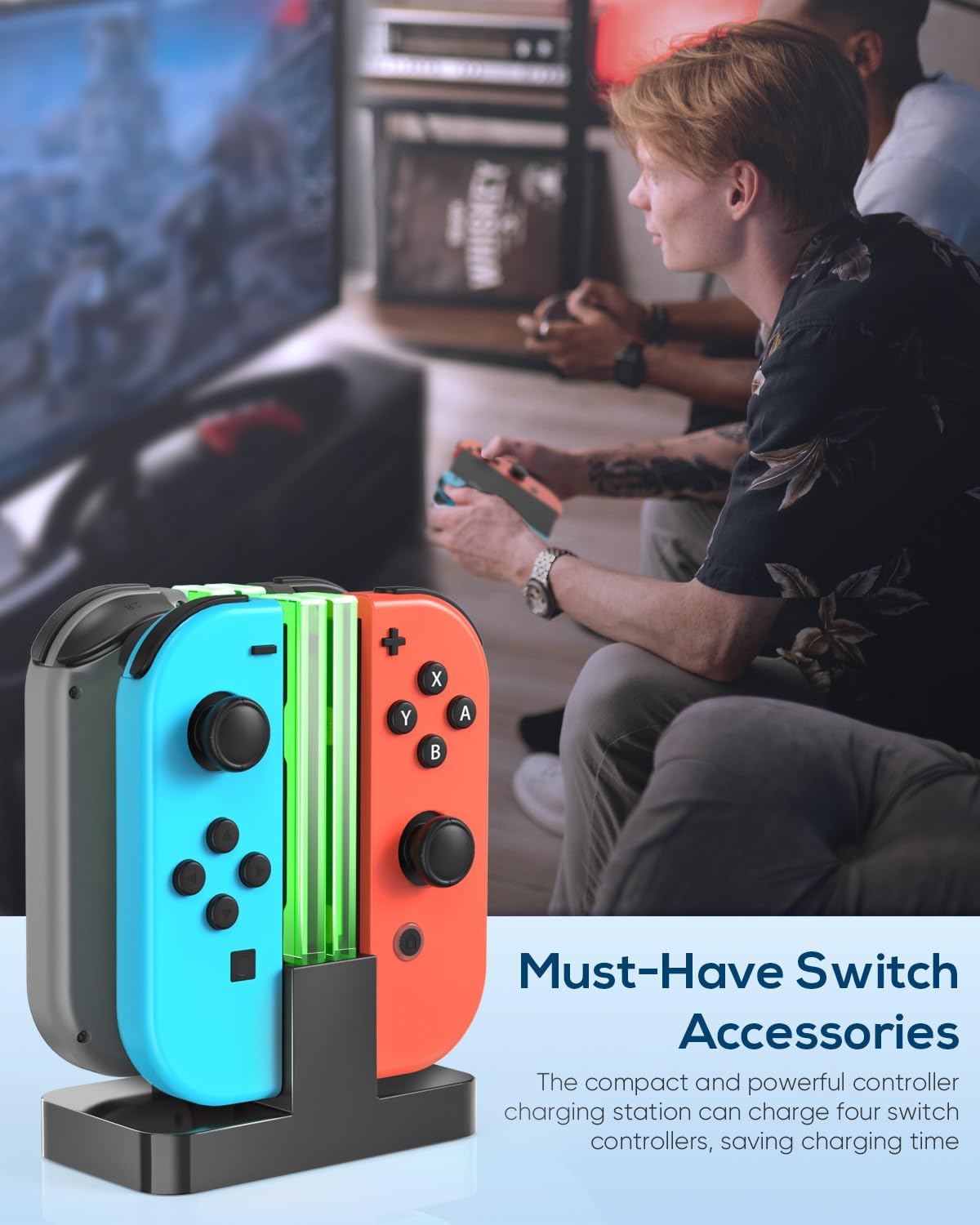 Thumbnail 6 de FYOUNG Switch Controller Ladestation Kompatibel mit Nintendo Switch1 / OLED Joy Con, Quad Switch Ladestation Zubehör Charger für Joycon Kontroller Ladegerät mit USB C Ladekabel - Schwarz
FYOUNG Switch Controller Ladestation Kompatibel m…