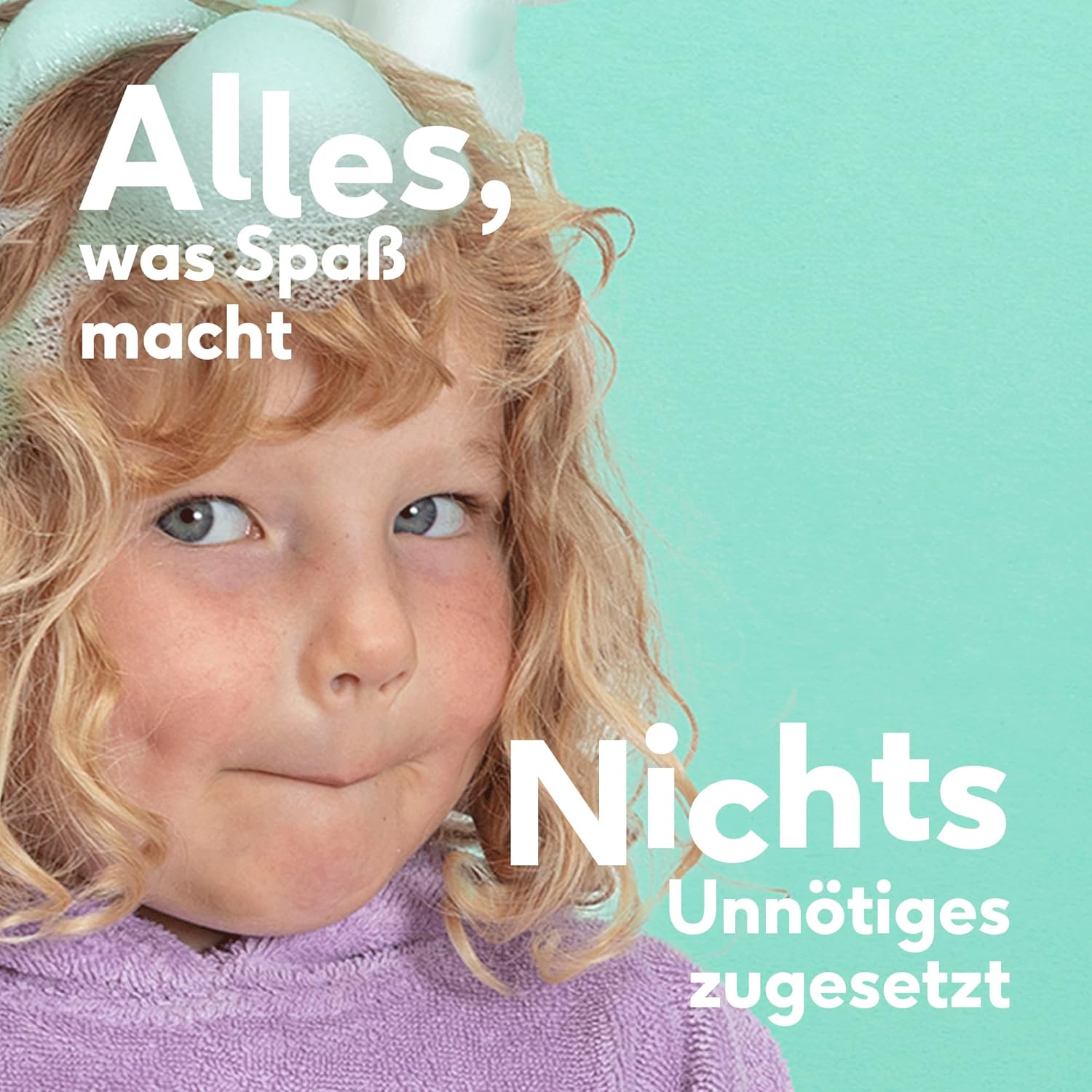Detalle de Naïf Bunter Duschschaum für Kinder – Farbenfroher Duschspaß, 150 ml