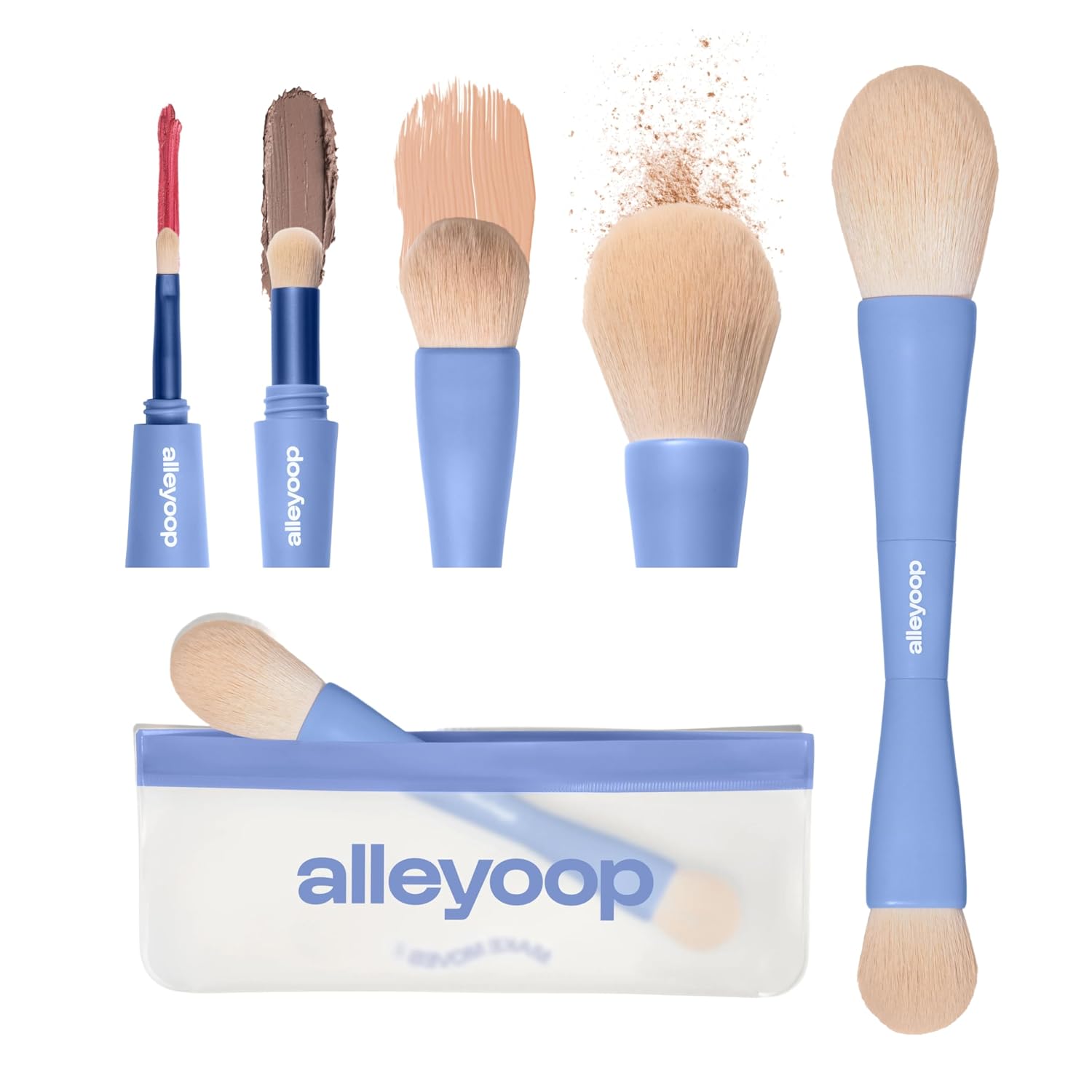 Detalle de Alleyoop Retractable Makeup Brush Set 4-in-1