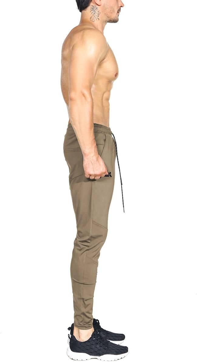 Detalle de BROKIG Lightweight Gym Jogger Pants for Men with Zip Pocket