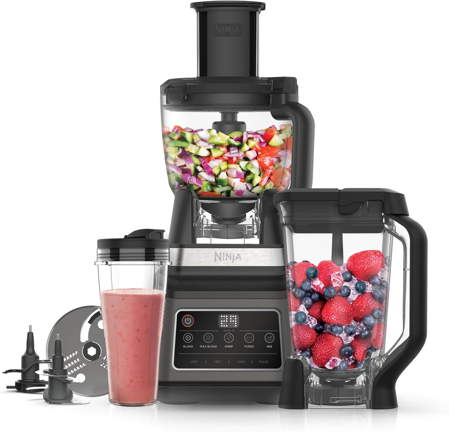 Detalle de Ninja 3-in-1 Food Processor & Blender 1200W BN800UK: Black