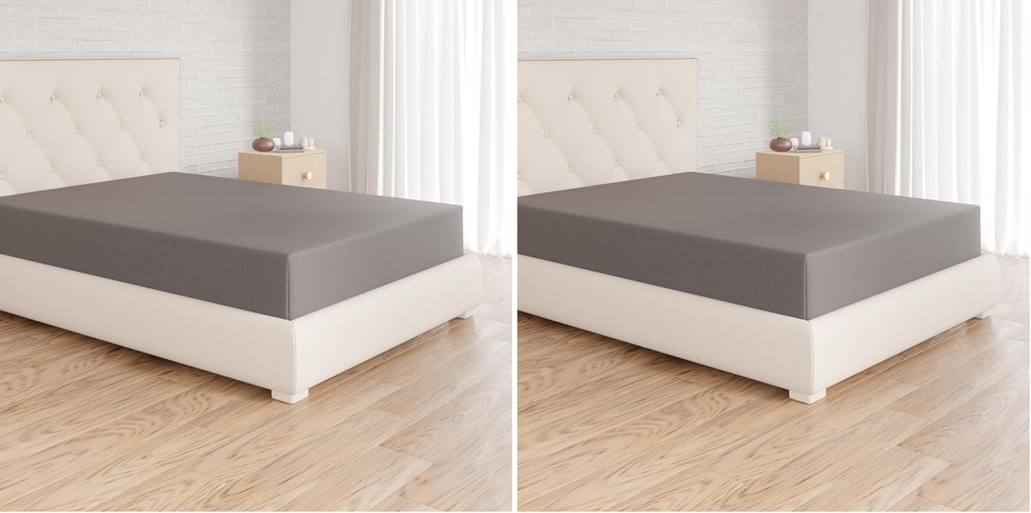 Thumbnail 6 de Amazon Basics Drap Housse 80 x 200 cm – Jersey coton 100% pour matelas épais jusqu’à 30 cm, gris foncé