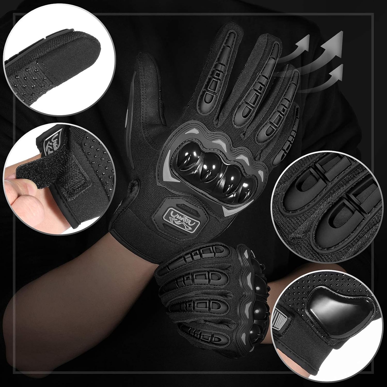 Detalle 2 de COFIT Full-Finger Touchscreen Motorcycle Gloves for Men and Women (Size M)
