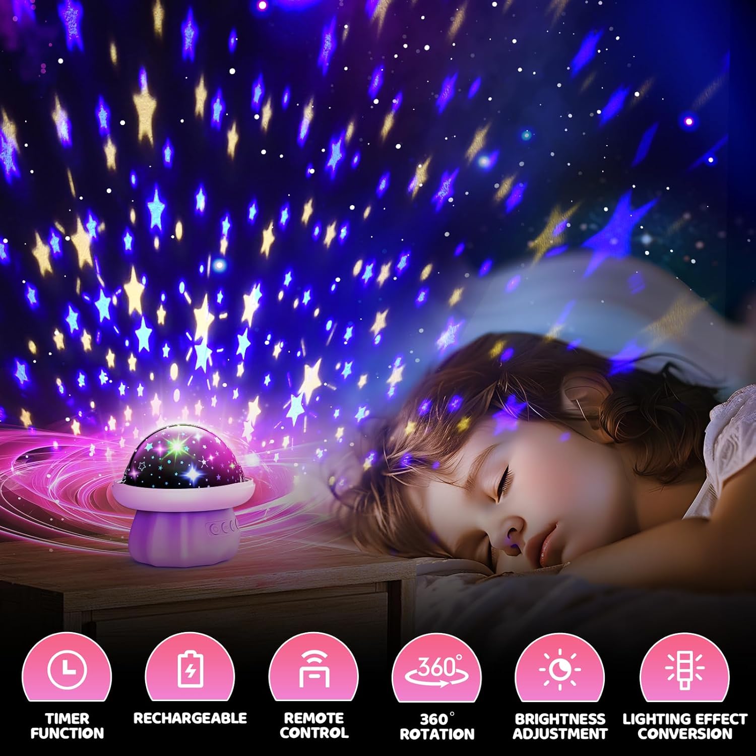 Thumbnail 4 de Hapikids Baby Night Light Projector 360°