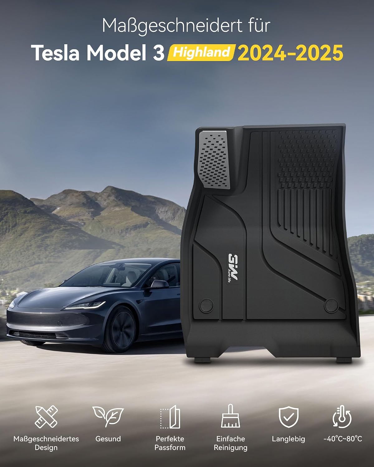 Thumbnail 1 de Thorex 3W Fußmatten Tesla Model 3 Highland