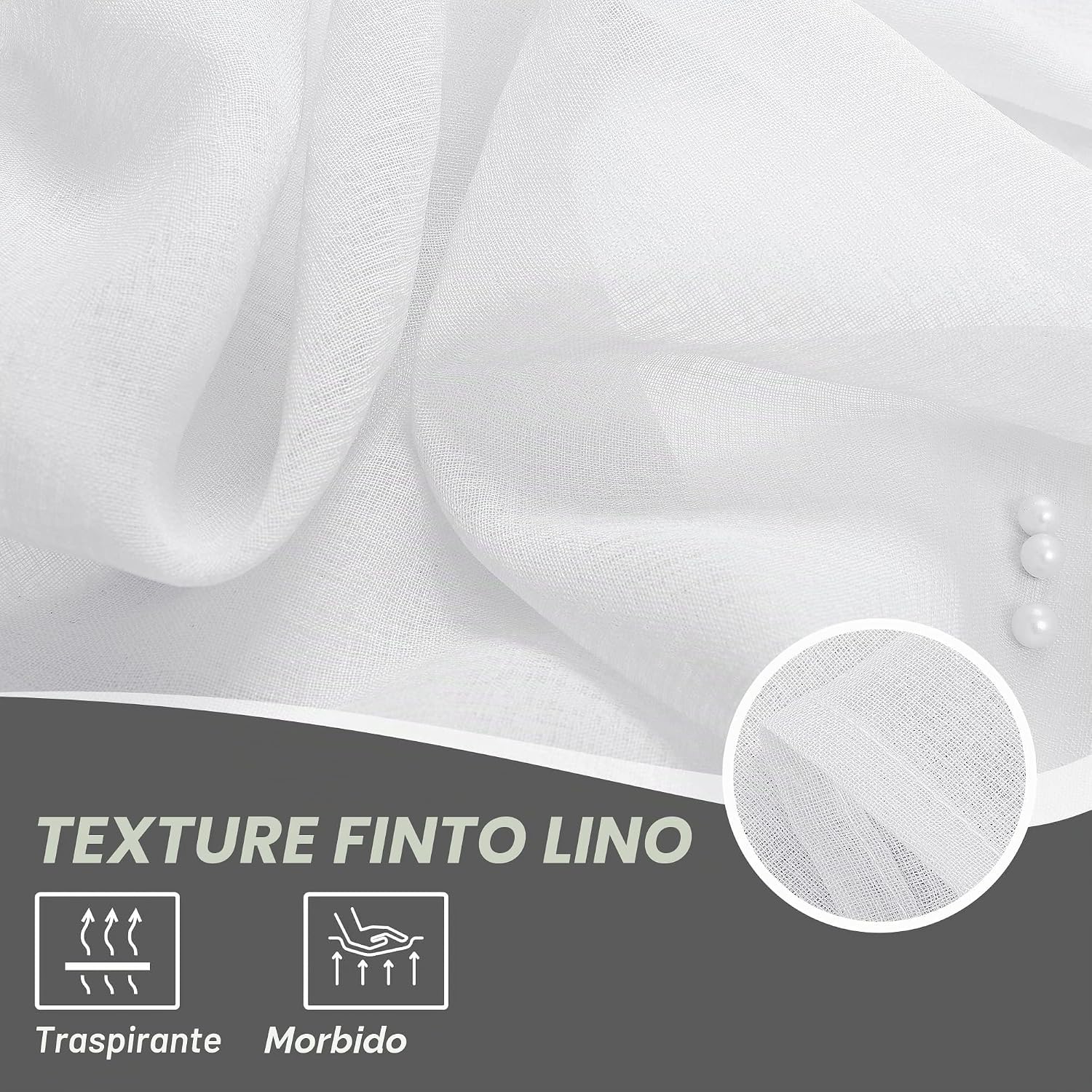 Detalle de Deconovo Tende Voile 140x175 cm 🪟