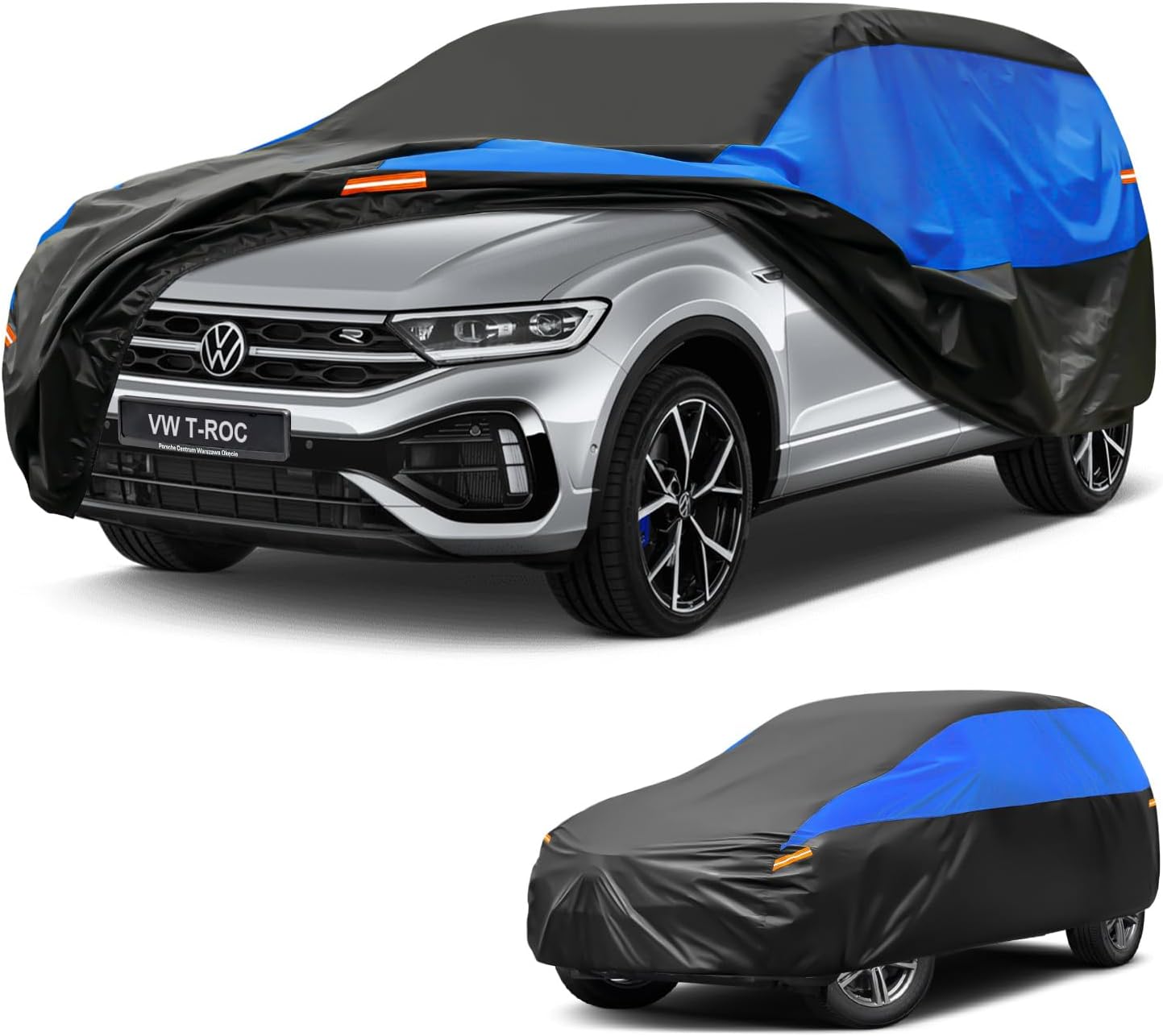 Detalle de GUNHYI Telo Copriauto Impermeabile e Traspirante per VW T-Roc e Tiguan – Nero Blu