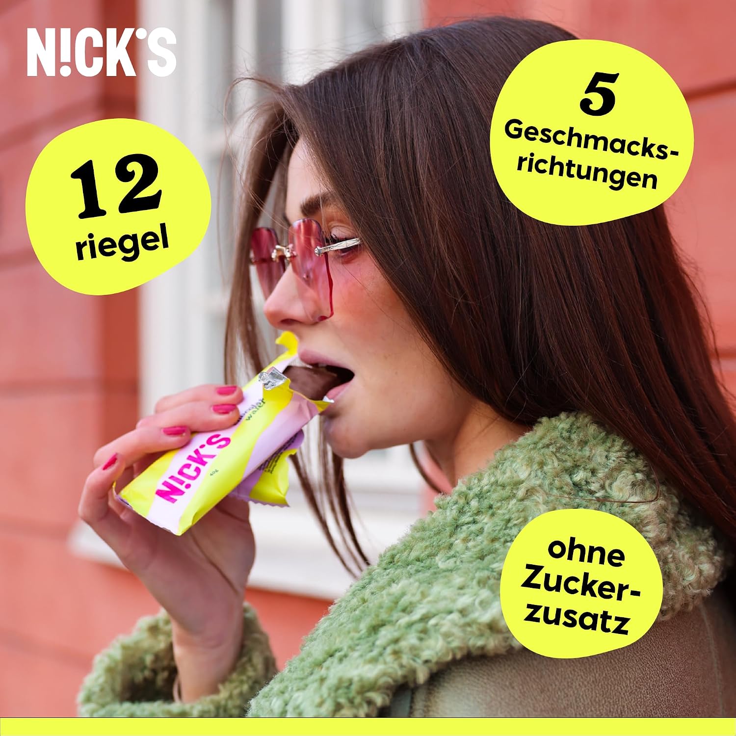 Detalle 2 de NICKS Schokolade Keto Riegel Probierbox 12er 🍫