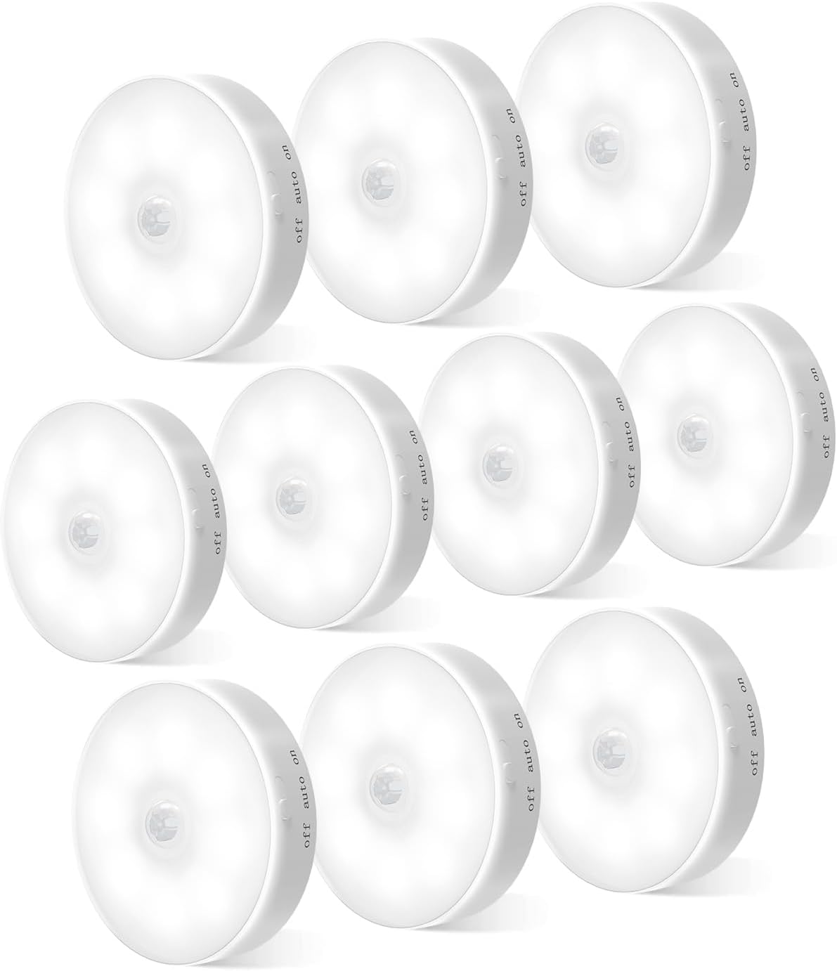 Detalle de KALAHOL Motion Sensor Lights Indoor (10 Pack) – USB rechargeable cupboard, stair and under-cabinet night lights