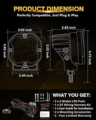 Thumbnail 1 de Auxbeam XP-Ultra 3 Inch 96W LED Pods amber white