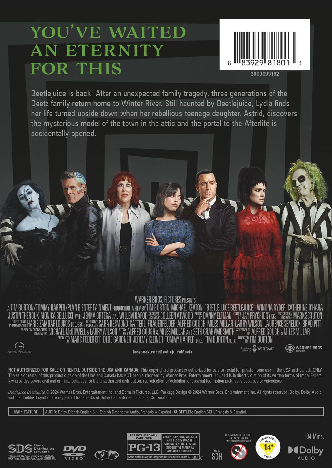Detalle de 883929818013 Beetlejuice Beetlejuice DVD, Comedy, Adventure & Fantasy