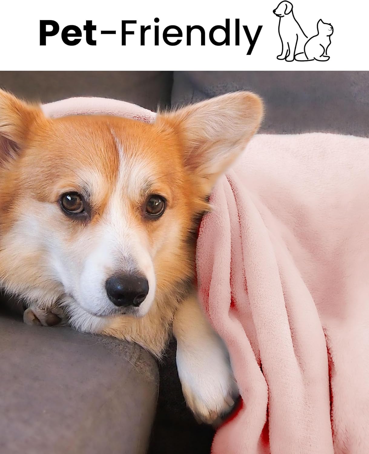 Thumbnail 2 de blunique Fleece Blanket Solid Lightweight Flannel – Pink, King 104x90 inches