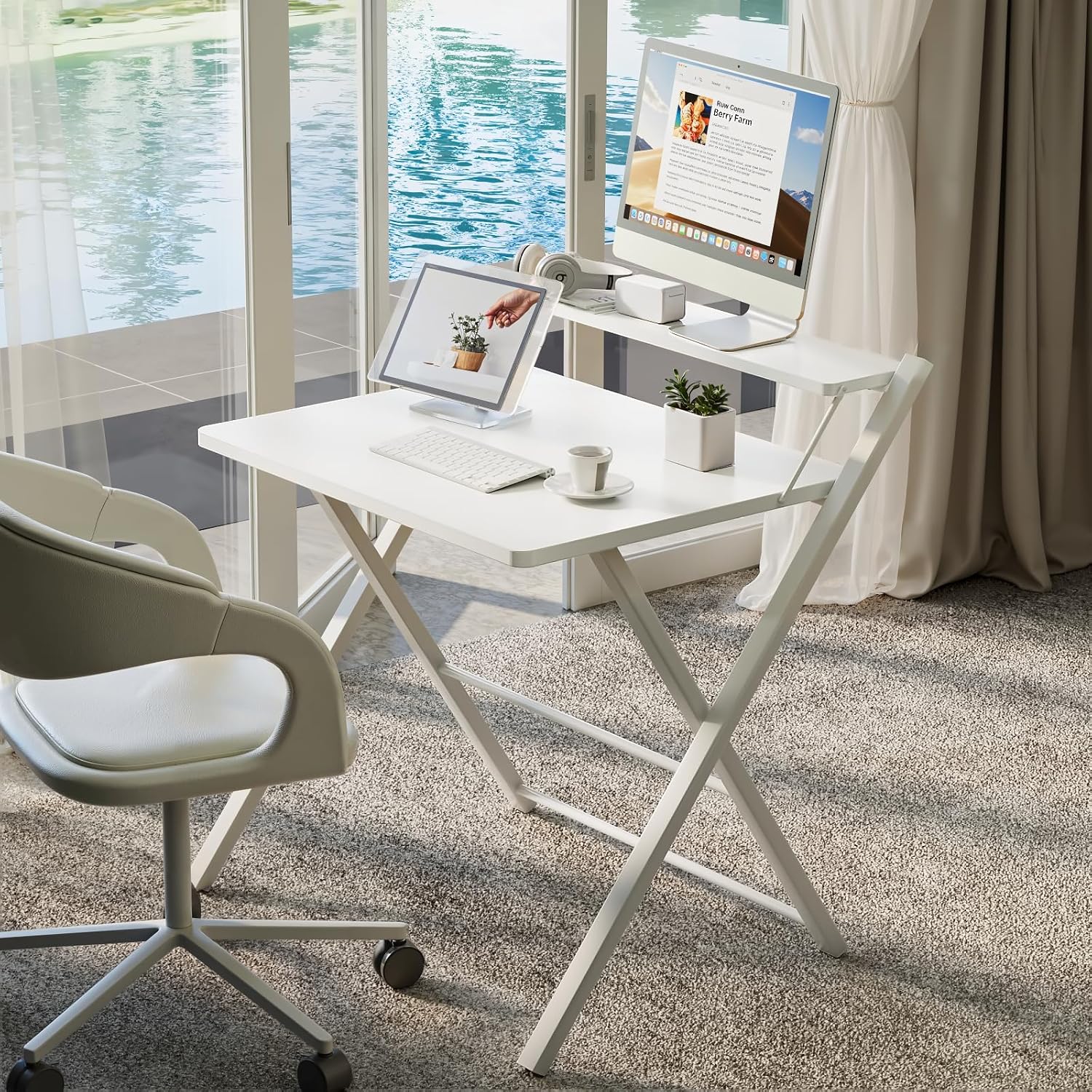 Detalle 2 de GreenForest Folding Desk No Assembly Required