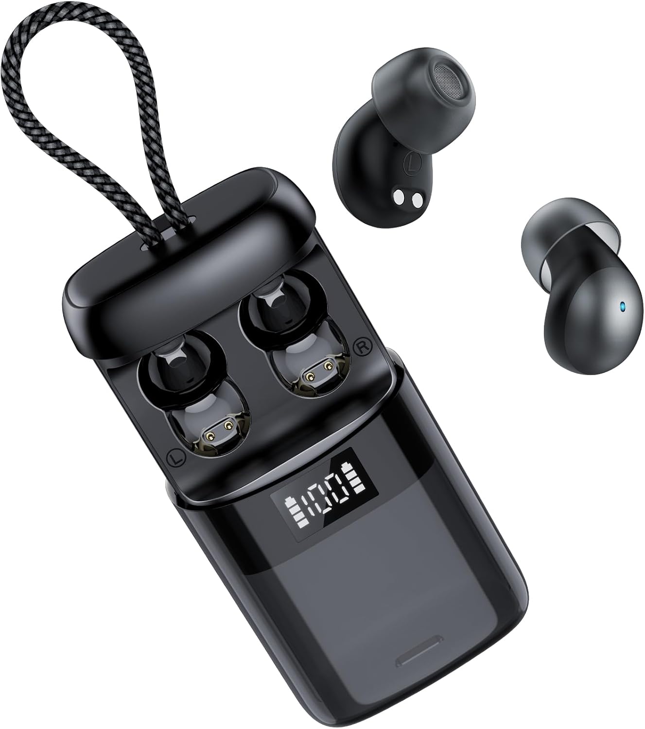 Detalle de Schlafkopfhörer Bluetooth 6.0, In Ear mit Schlaftracker – 48 Std Laufzeit, Weißes Rauschen und sanfter Wecker