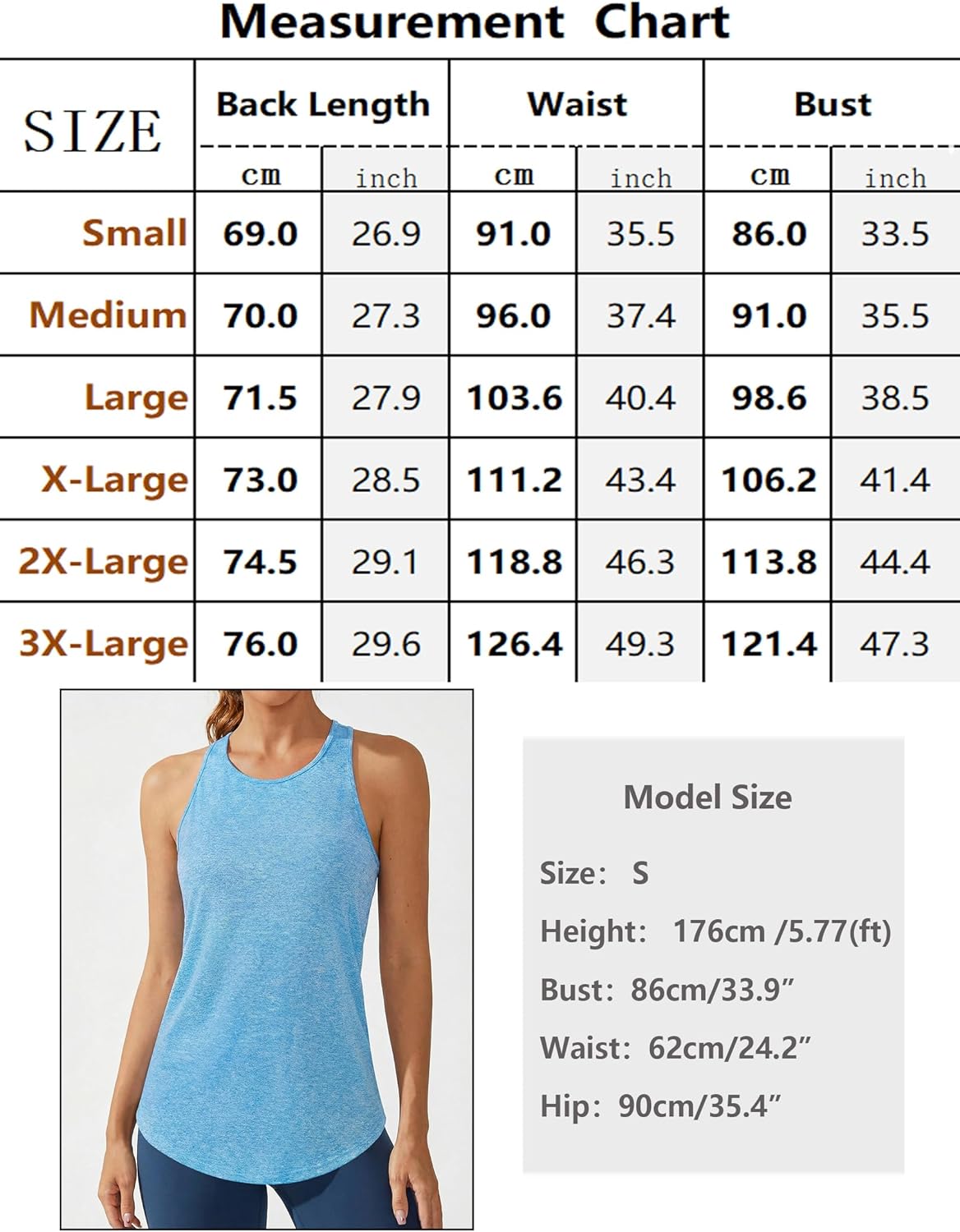 Thumbnail 5 de Gyabnw canotta sportiva donna girocollo con racerback traforato, lunga per fitness, yoga e palestra