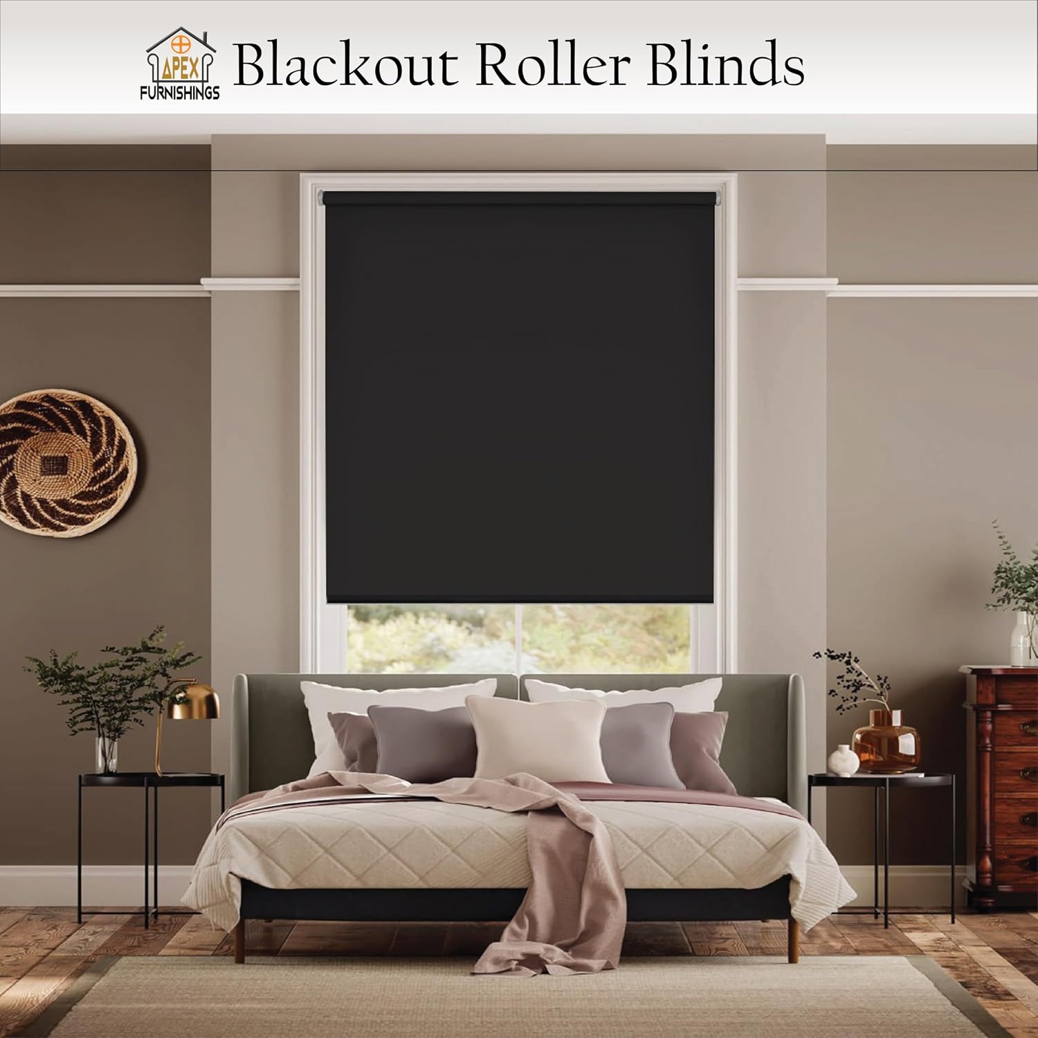Thumbnail 1 de Apex Furnishings Blackout Roller Blinds 90x165 cm