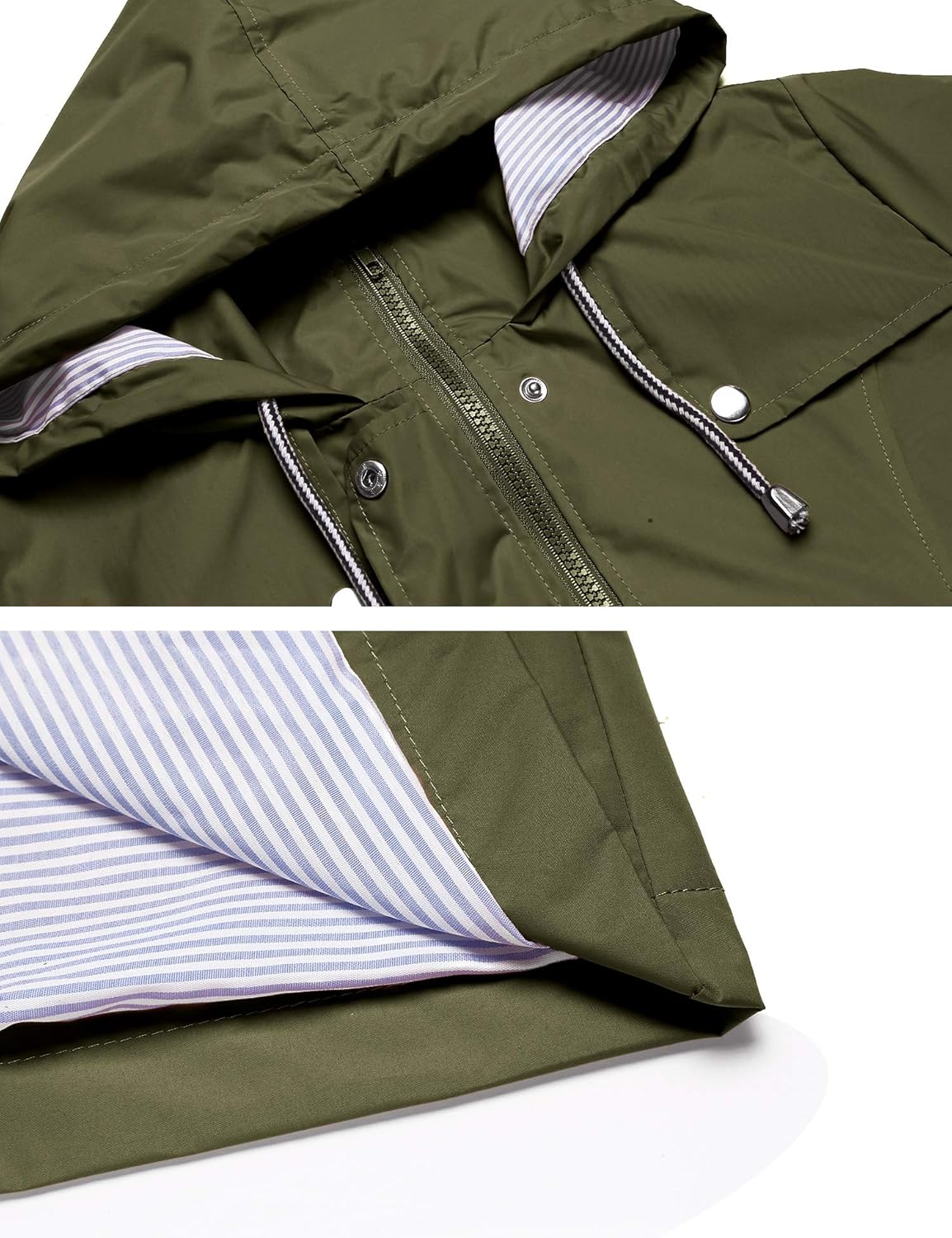 Detalle de LOMON Raincoat Women Waterproof Long Hooded Trench Coat
