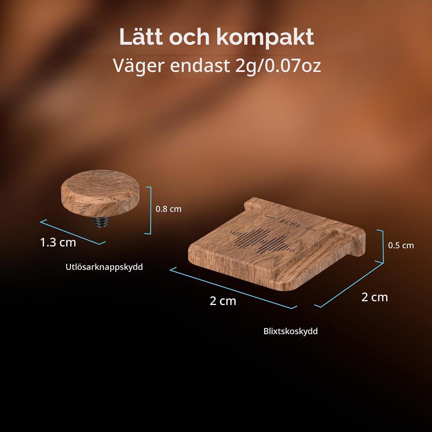 Thumbnail 6 de SMALLRIG 6238 blixtskoskydd med avtryckarknapp i rosenträ
