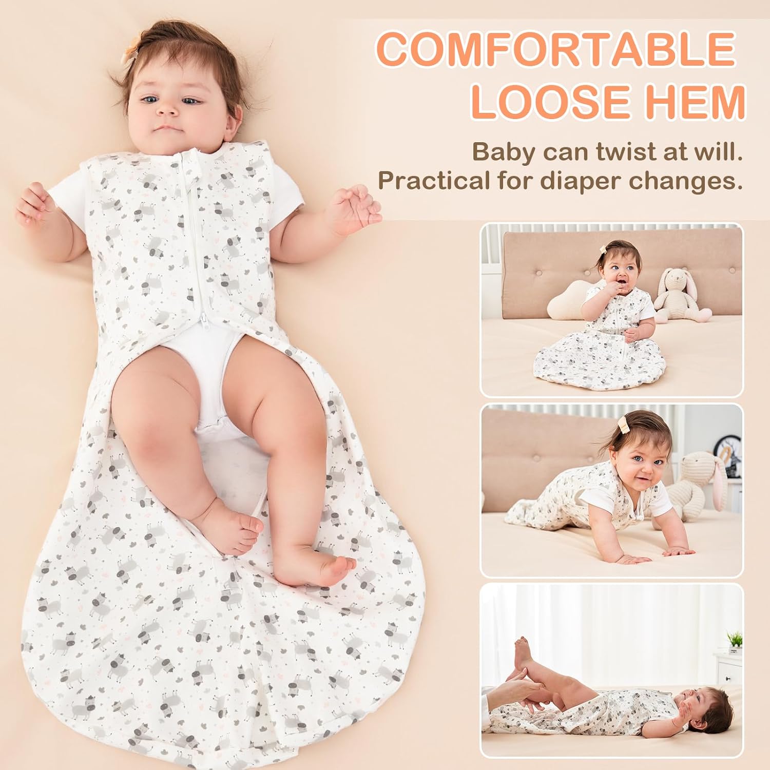 Thumbnail 2 de TOGOU2S Sommerschlafsack Baby 0,5 Tog aus 100% Baumwolle (einstellbare Länge) – für 0 bis 18 Monate