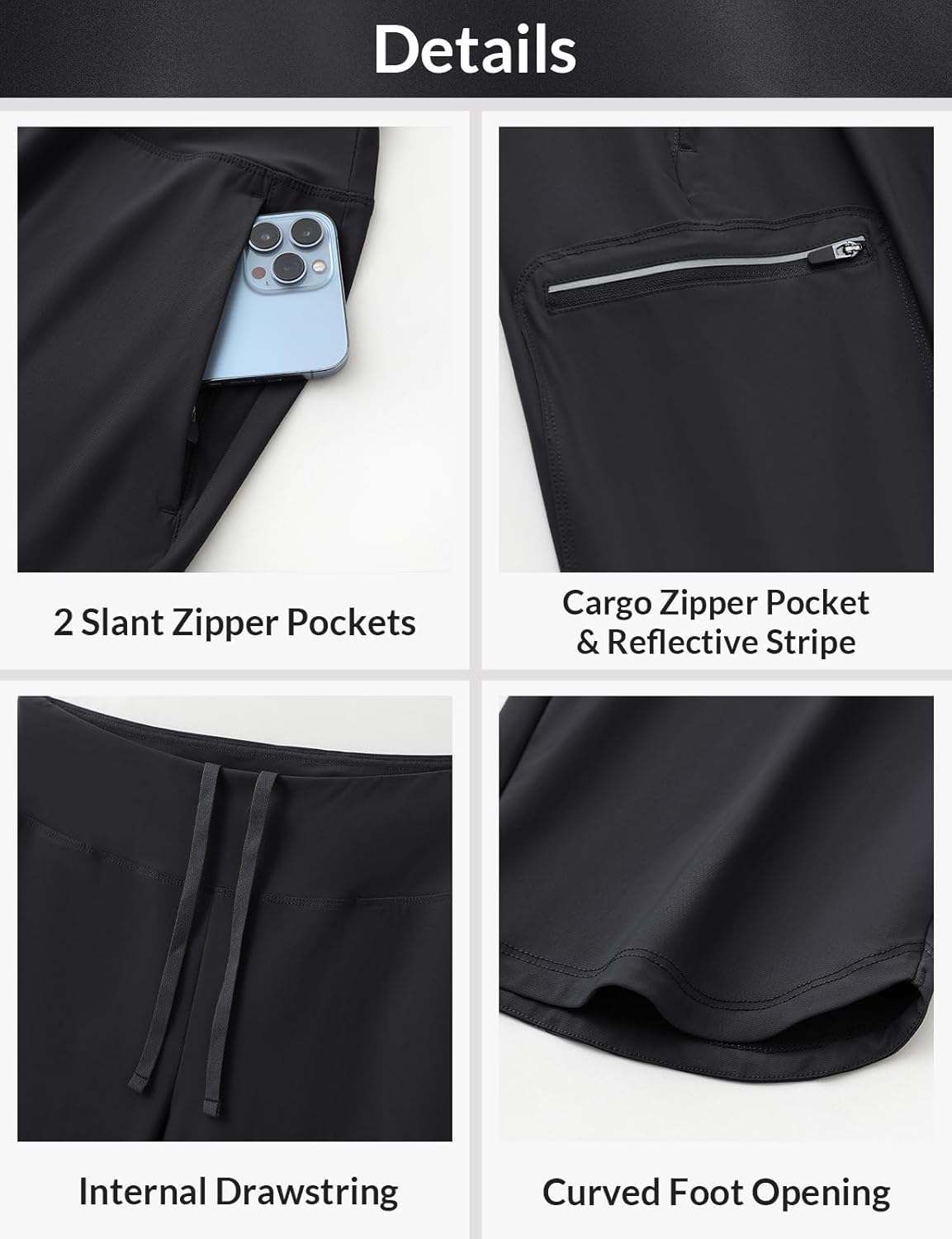 Thumbnail 4 de baleaf Damen-Wanderhose Cargohose Capri Cargohose atmungsaktiv & schnelltrocknend mit Reißverschlusstaschen