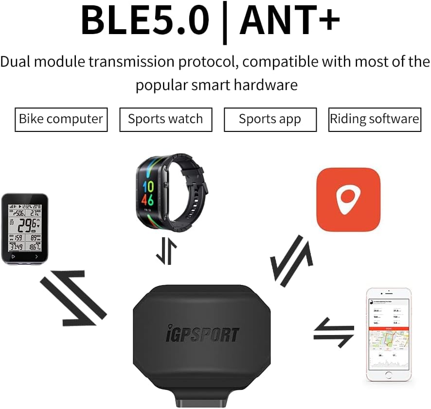 Thumbnail 6 de iGPSPORT SPD70: Sensore di velocità ANT+ e Bluetooth per ciclocomputer, montaggio senza magneti