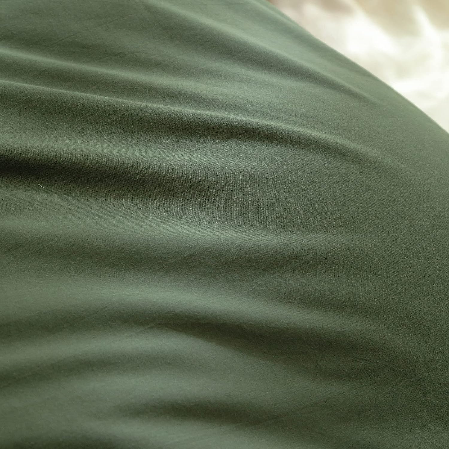 Detalle 2 de BESTOUCH 100% cotton duvet cover set, olive green queen