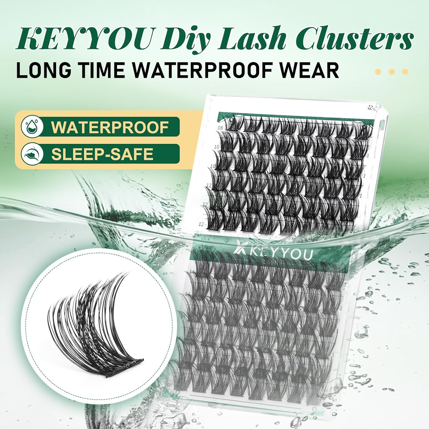 Detalle 2 de KEYYOU Lash Clusters D Curl 96 pcs