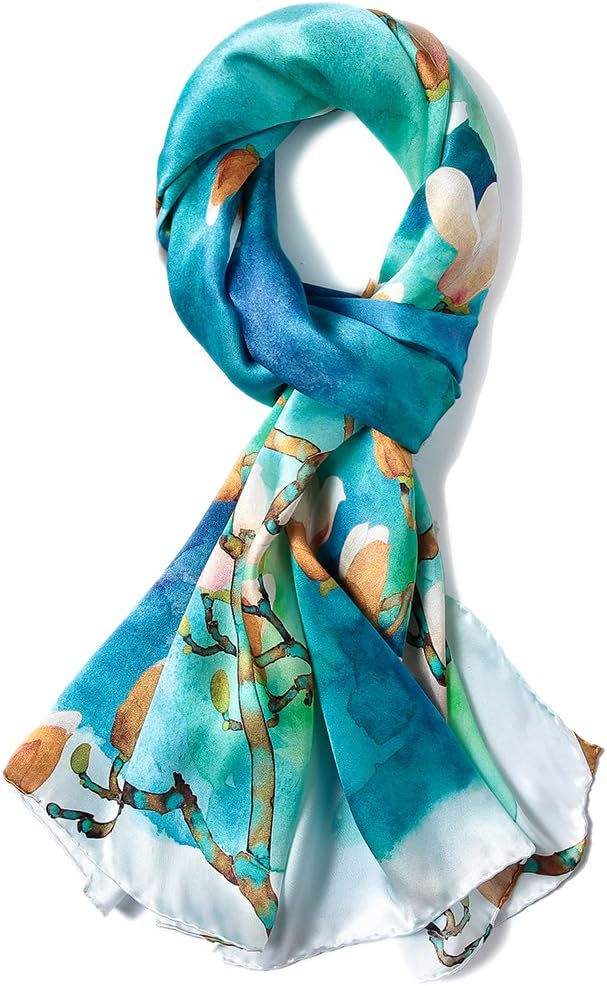 Thumbnail 2 de STORY OF SHANGHAI Sciarpa di Seta 100% – foulard écru con fantasia orientale