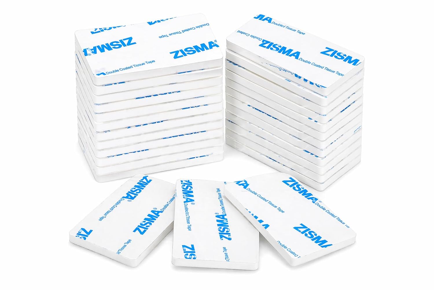 Thumbnail 4 de ZISMA Double Sided Sticky Pads (50 pcs) heavy duty adhesive foam mounting pads, square 40mm x 40mm & round 30mm