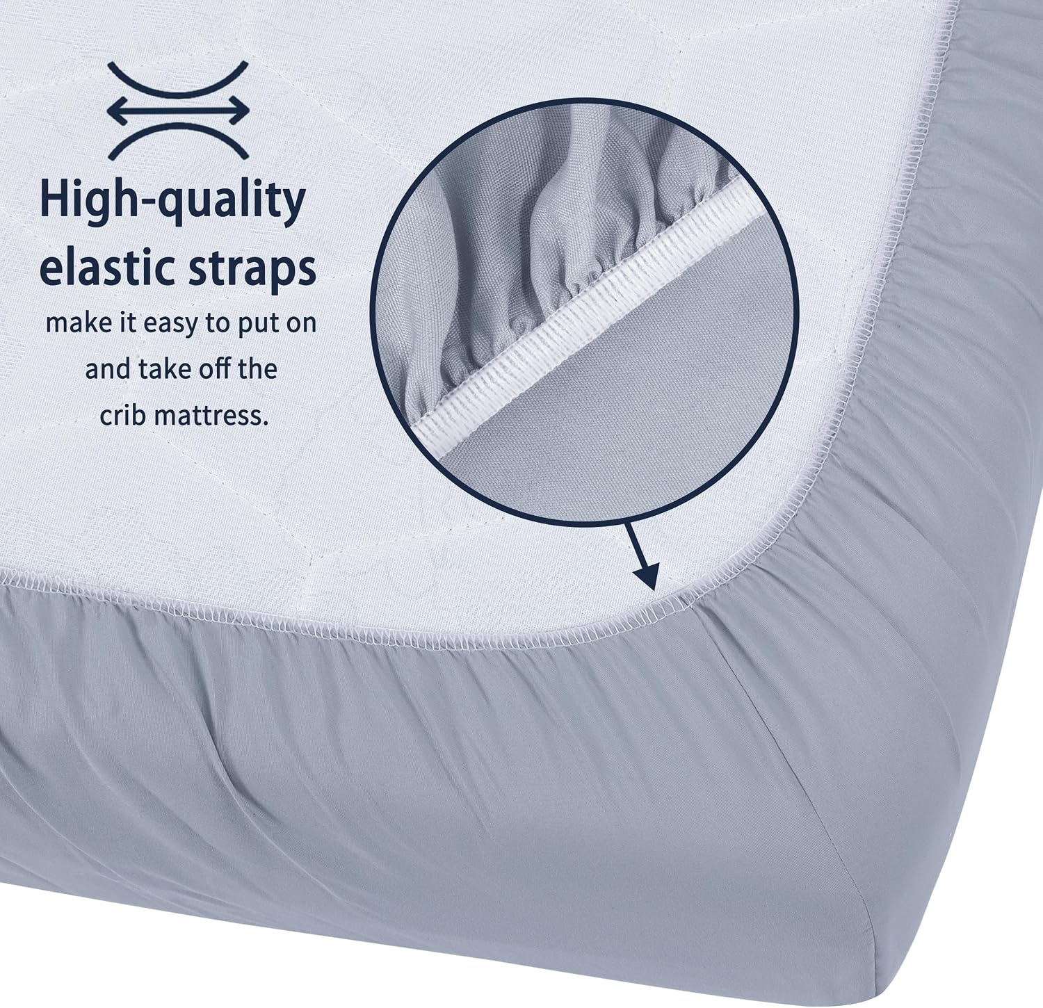 Detalle 2 de GUNTAIL LQ07-MIAN Pack and Play Sheets, Microfiber, 2-Pack, 38 x 26 Inch