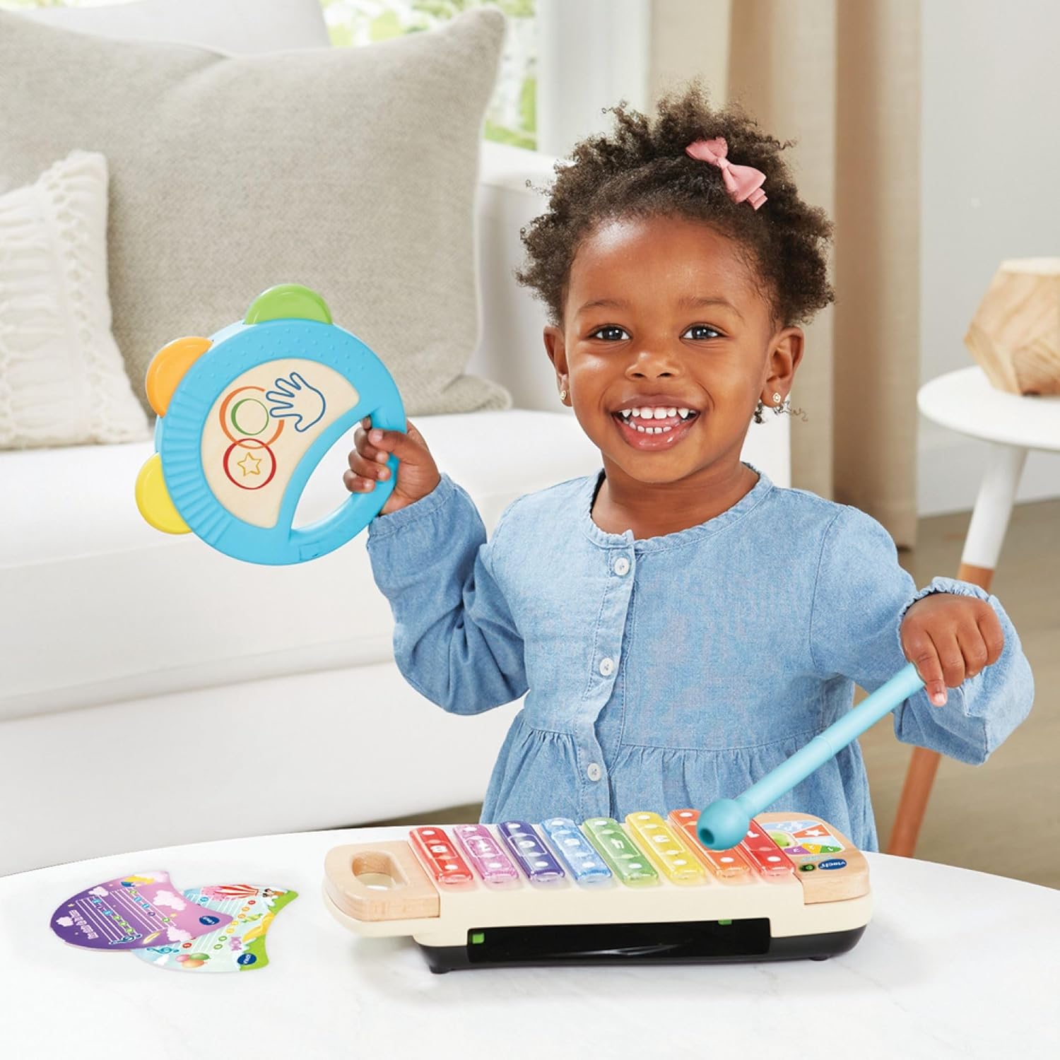 Detalle de VTech Xylo-Tambourin Lumi Magique 2 en 1 (xylophone et tambourin) dès 18 mois
