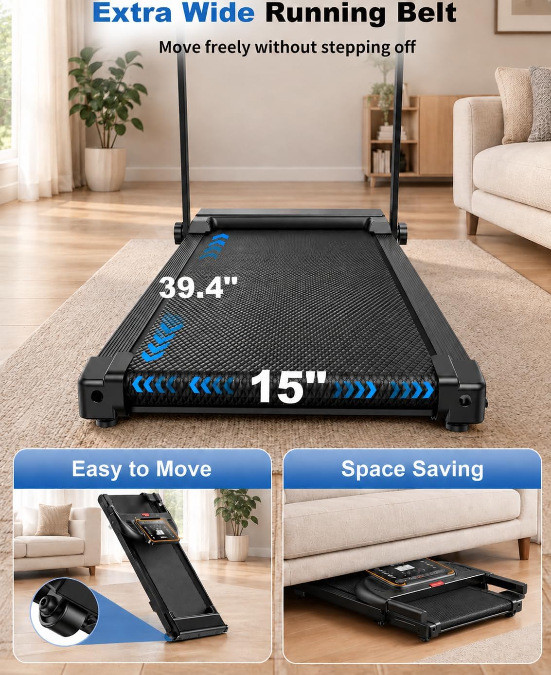 Detalle de Foldable Treadmill with Handlebar