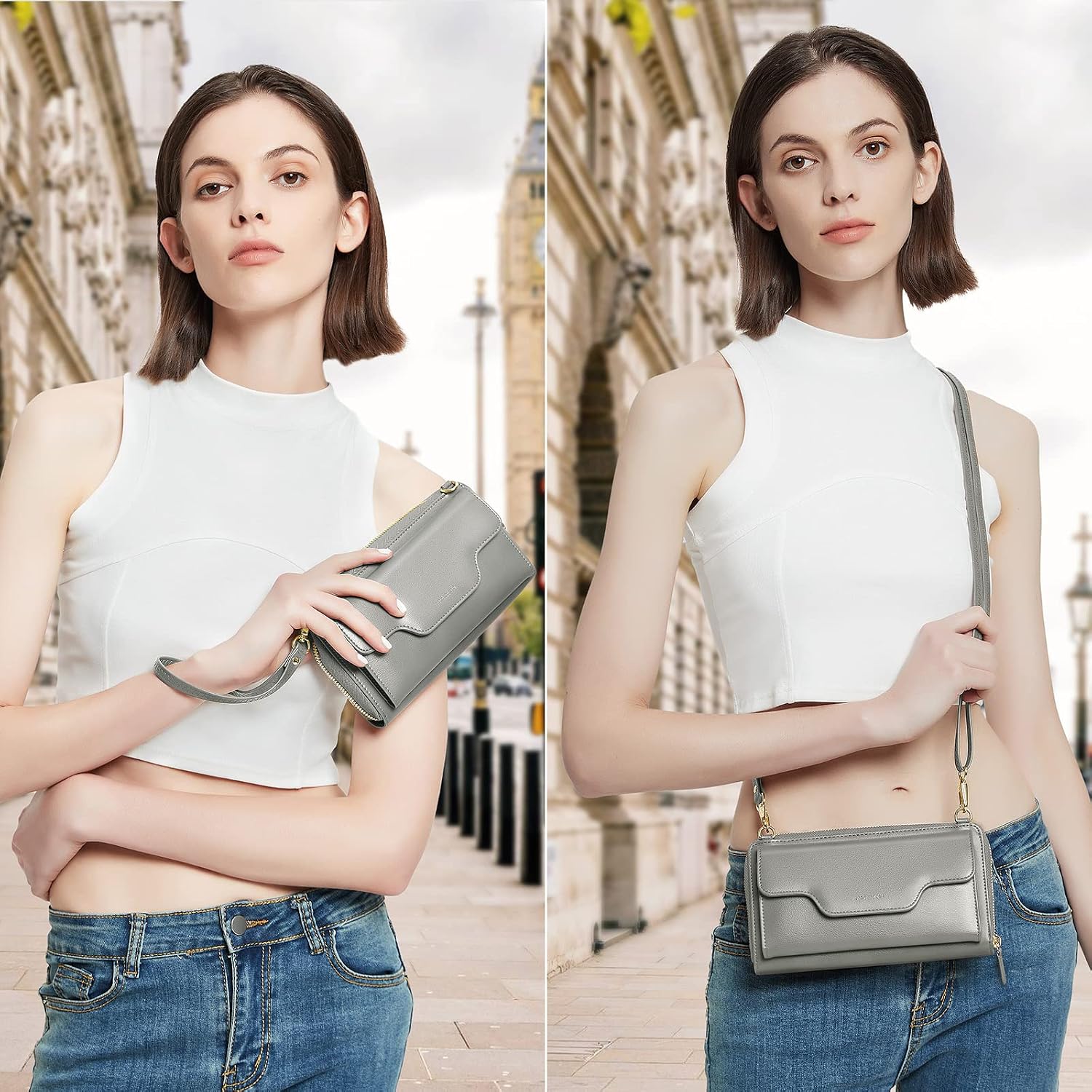 Thumbnail 1 de nuoku Umhängetasche Damen Klein – kompakte Crossbody mit RFID-Schutz und vielen Fächern