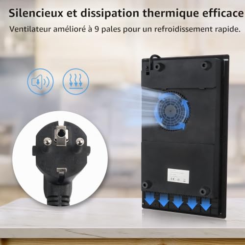 Detalle de Plaque à induction IsEasy – 2 zones, 3400 W, commandes tactiles, Boost, 220-240 V