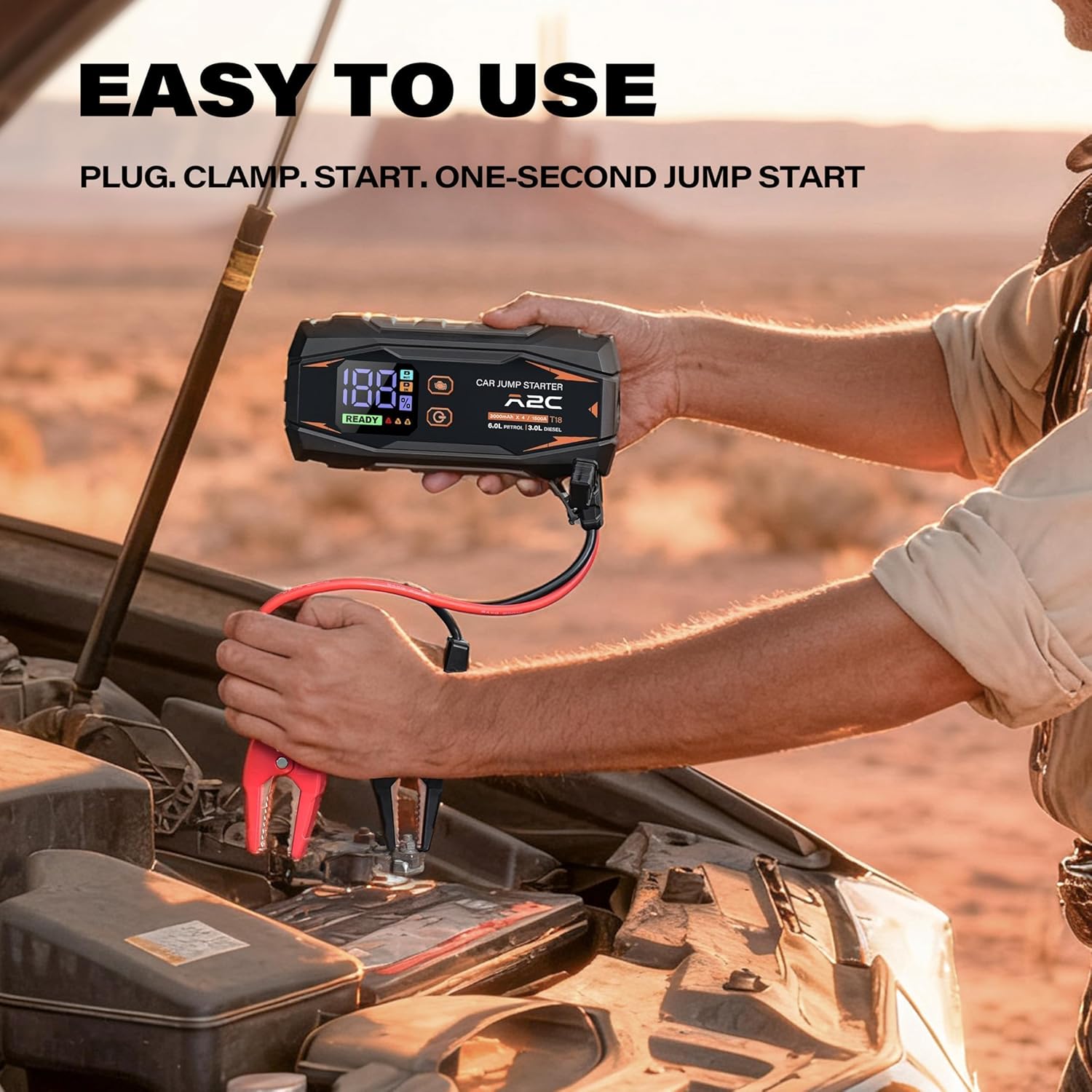 Thumbnail 3 de A2C Booster Voiture 12V 16800 mAh : jump starter pour batterie déchargée (jusqu’à 1 500 A)