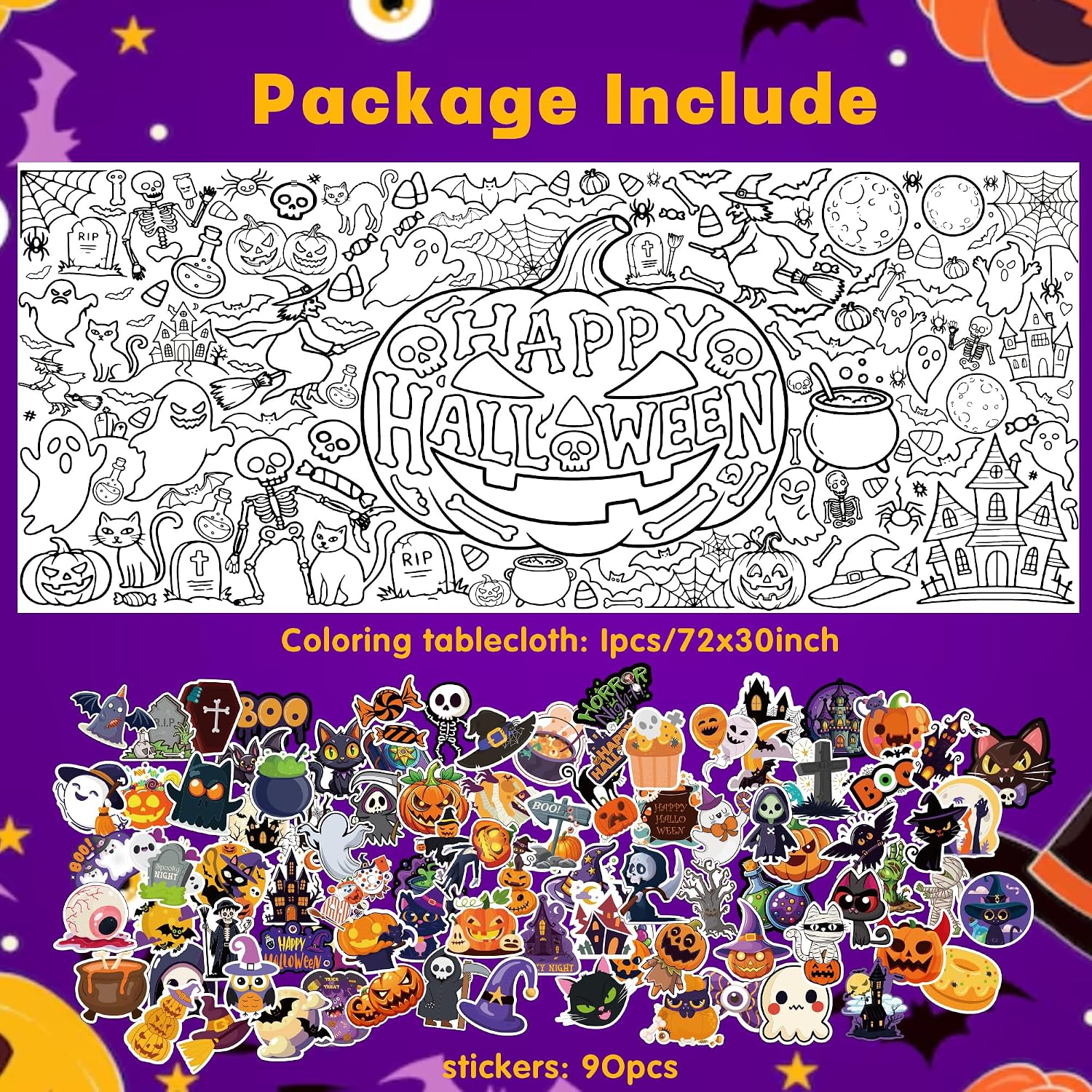 Detalle de Halloween Coloring Poster 30 x 72 Inches