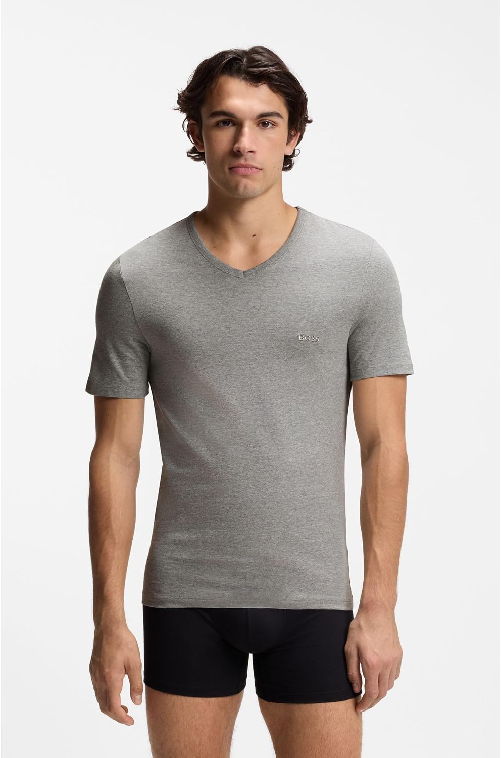 Detalle 2 de BOSS Hommes TShirtVN 3P Classic : lot de trois t-shirts en coton à col V