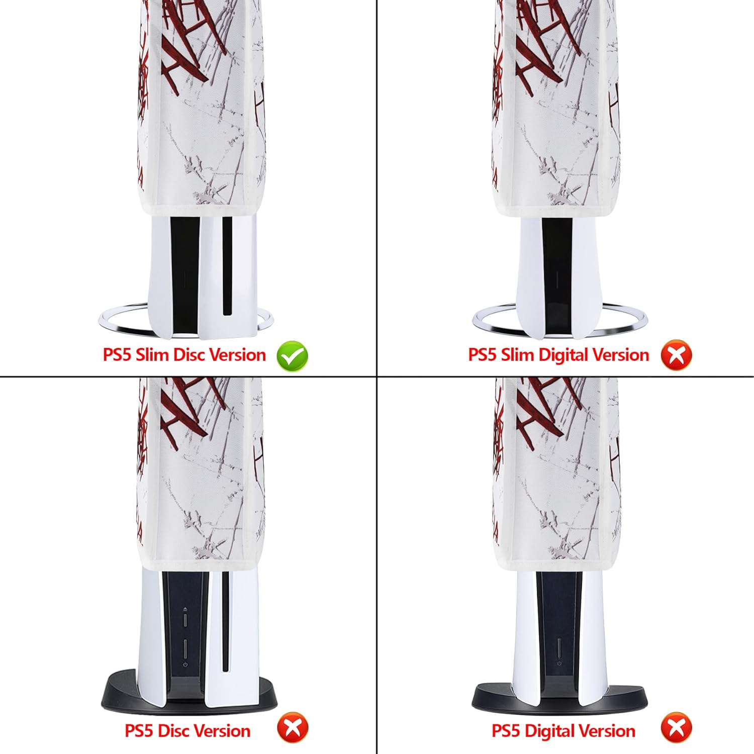 Thumbnail 1 de playvital Vertical Dust Cover for PS5 Slim Disc Edition (Vertical, New Smaller Design) – Nylon protector sleeve