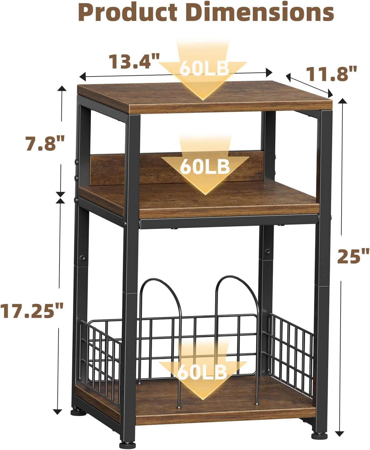 Thumbnail 6 de Simple Trending Record Player Stand: Rustic 3-Tier Turntable and Vinyl Storage