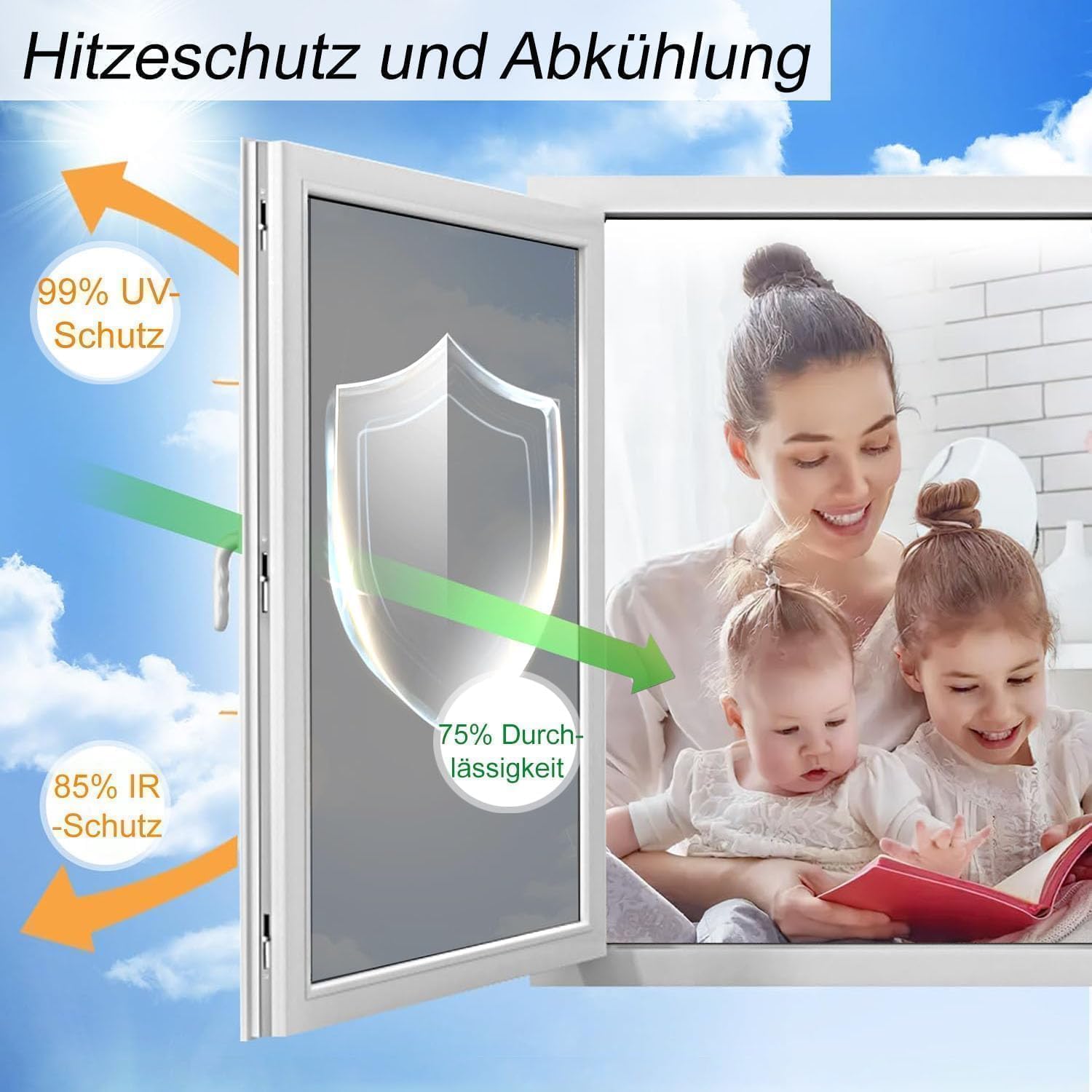 Thumbnail 2 de Silber 44.5X200cm UV Schutzfolie – Spiegelfolie Fenster mit Hitzeschutz und Selbstklebend
