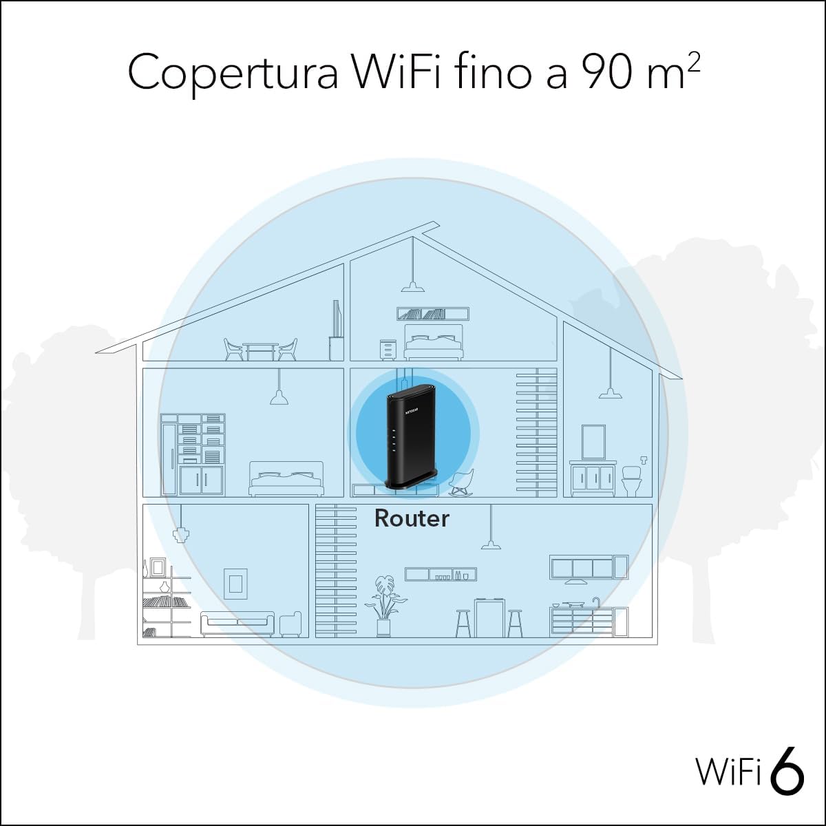 Thumbnail 2 de NETGEAR WiFi 6 RAX9 (AX1800) con sicurezza avanzata e copertura fino a 90 m²