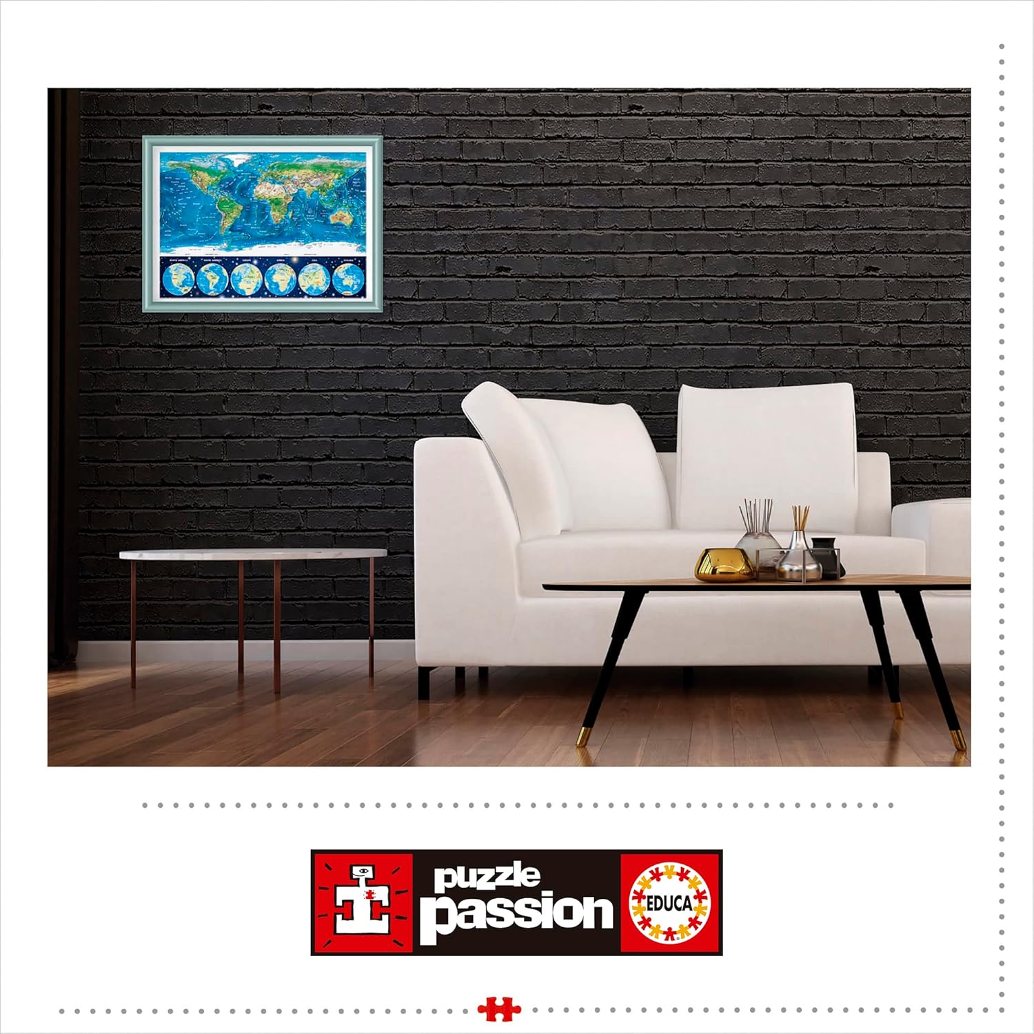 Thumbnail 4 de Puzzle Educa 1000 pièces pour adultes – Mappemonde Néon (16760), 68 x 48 cm