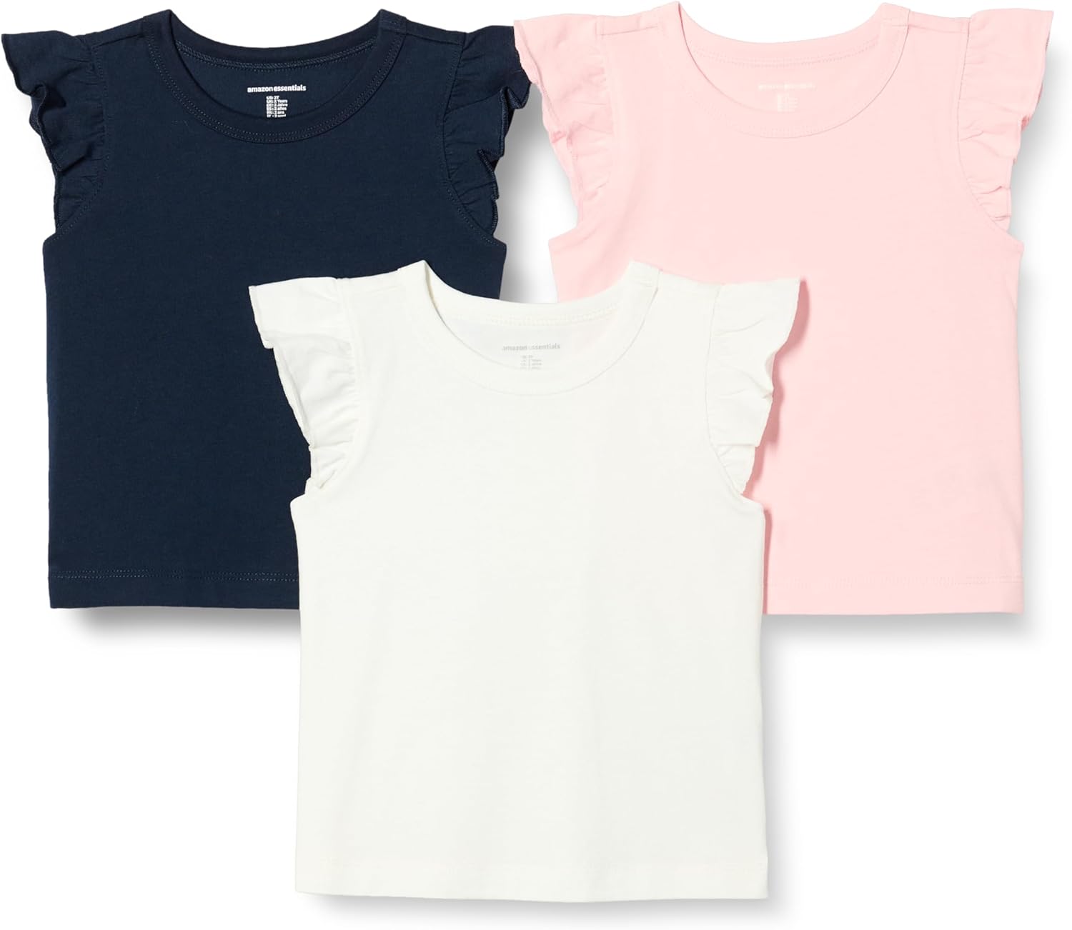 Detalle 2 de Amazon Essentials Girls' Sleeveless Ruffle T-Shirt, Pack of 3
