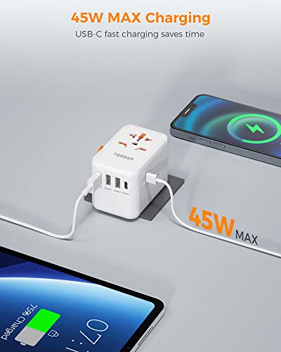Thumbnail 3 de TESSAN Adaptateur Prise Universelle, Charge Rapide 45W