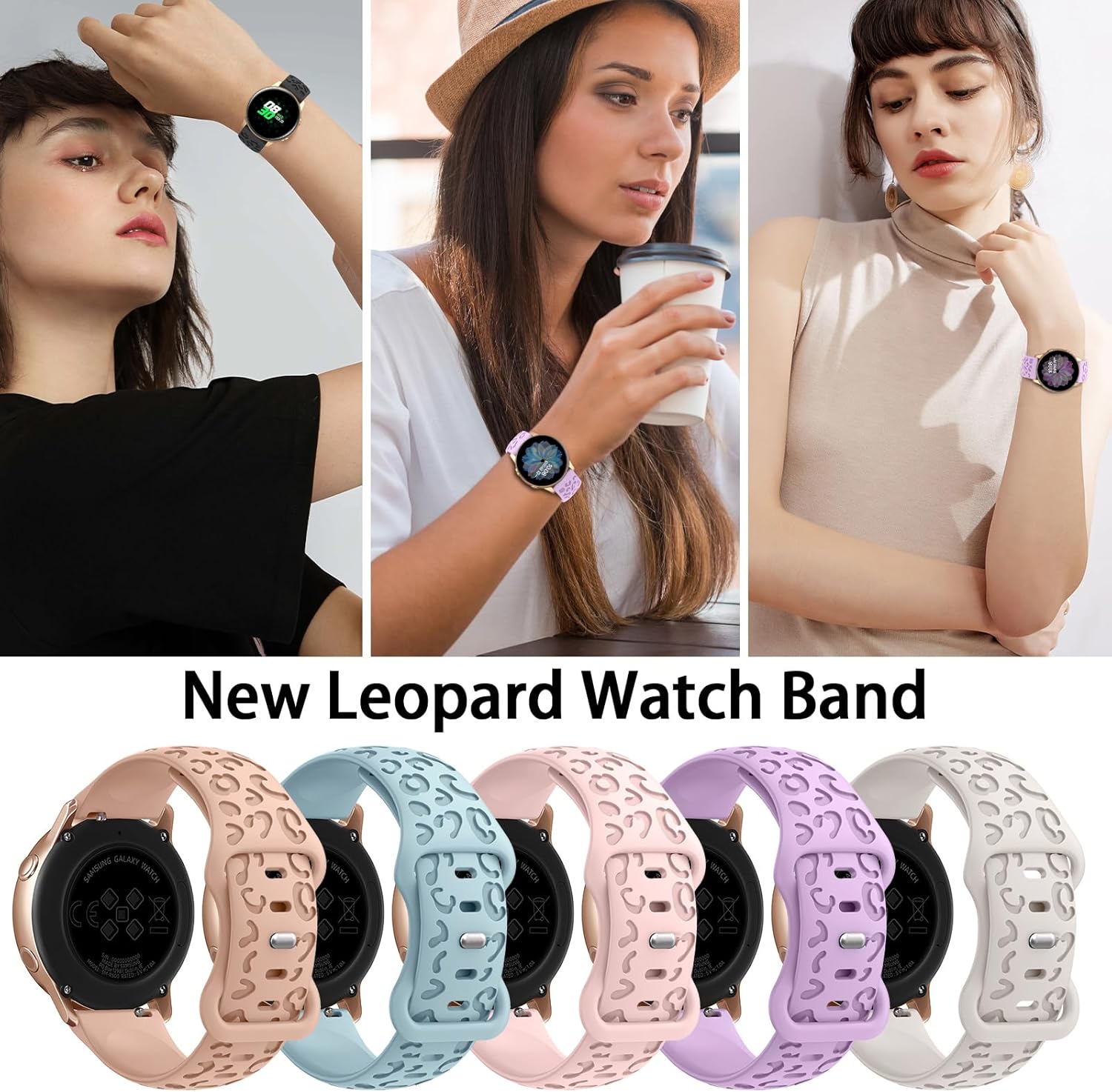 Thumbnail 5 de Towsnails Leopard Engraved Strap for Samsung Galaxy Watch Series – Soft Silicone 20mm