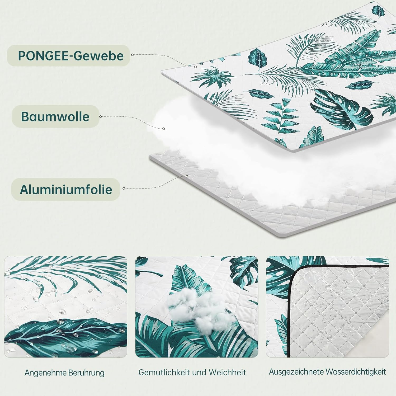 Detalle 1 de HAUSPROFI Picknickdecke 200x300 wasserdicht