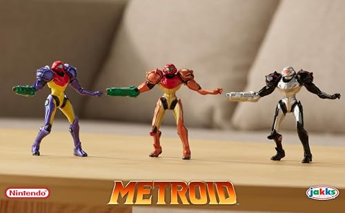 Detalle de Nintendo Metroid Prime Samus-Figurine 3er-Pack – Sammler-Set mit Varia-, Phazon- und Gravity-Suit
